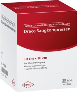 SAUGKOMPRESSEN 10x10 cm unsteril Draco