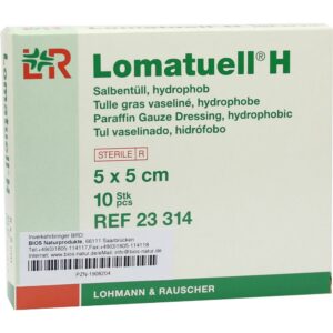 LOMATUELL H Salbentüll 5x5 cm steril