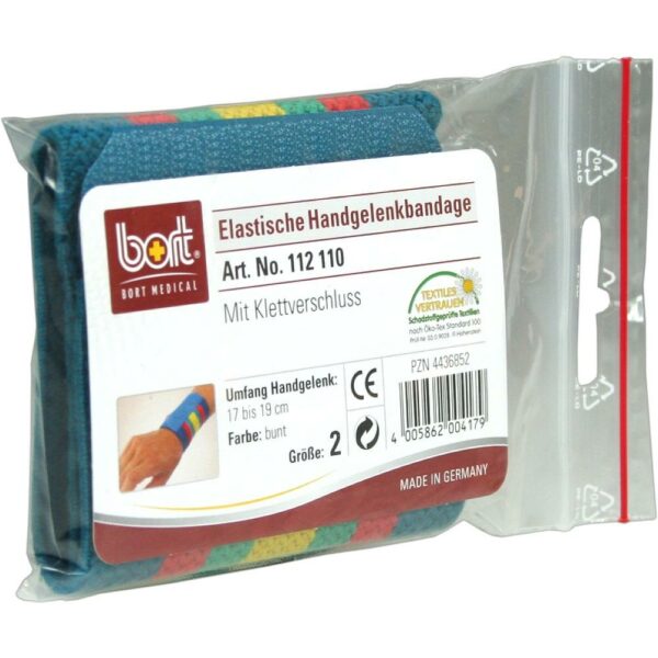 BORT Handgelenkbandage Gr.2 bunt m.Klettvers.