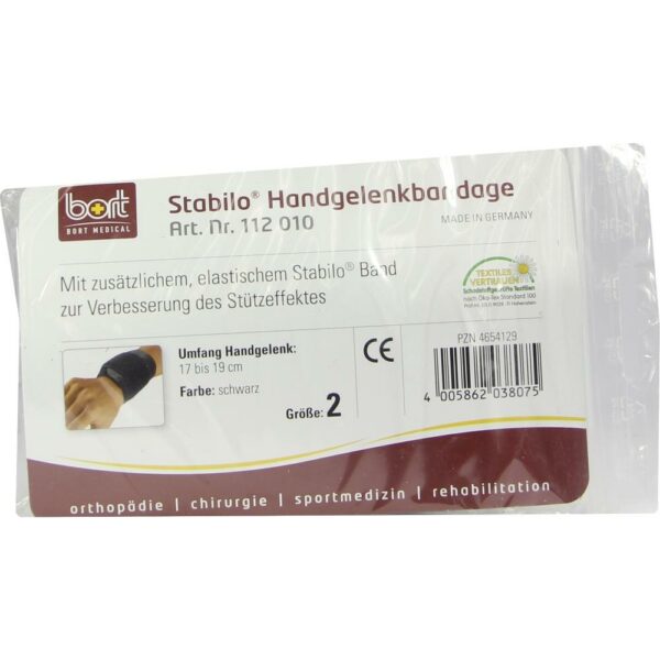 BORT Stabilo Handgelenkbandage Gr.2 schwarz