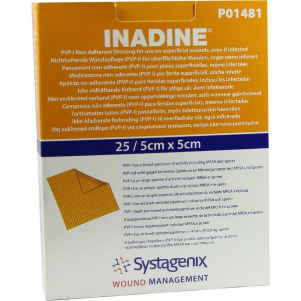 INADINE Salbengaze m. PVP Iod. 5x5cm