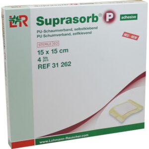 SUPRASORB P PU-Schaumv.15x15 cm selbstklebend