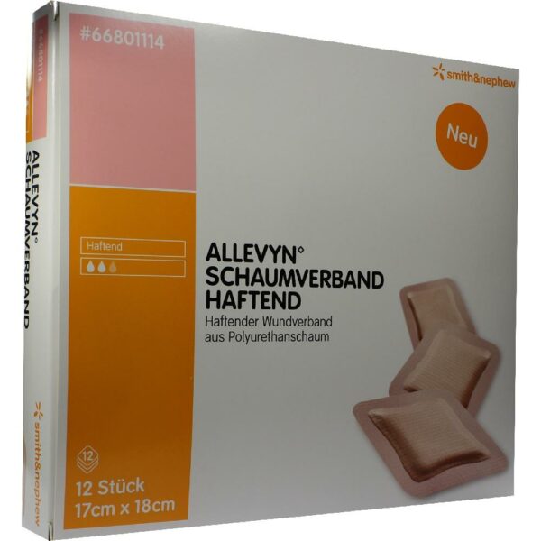 ALLEVYN Schaumverband 17x18 cm haftend