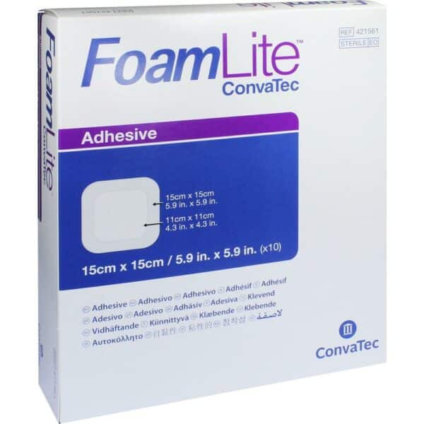 FOAM LITE ConvaTec adhäsiv PU-Schaumverb.15x15 cm