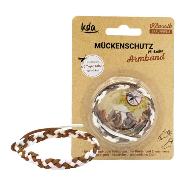 Mückenschutz Armband Pu Leder Braun/weiß Kda