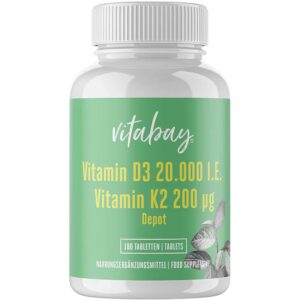 Vitamin D3 20.000 I.E. + K2 200 µg Depot vitabay