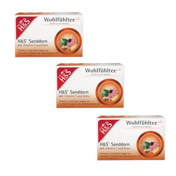 H&S Wohlfühltee Sanddorn mit Vitamin C und Selen 3er Set