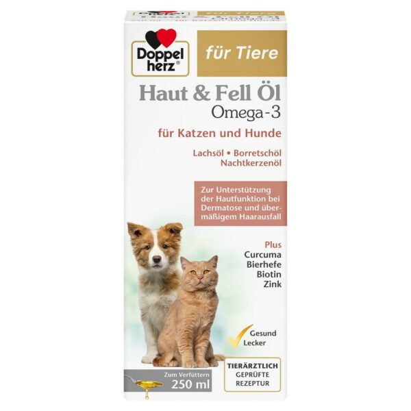 Doppelherz Haut & Fell Omega-3 für Katzen und Hunde