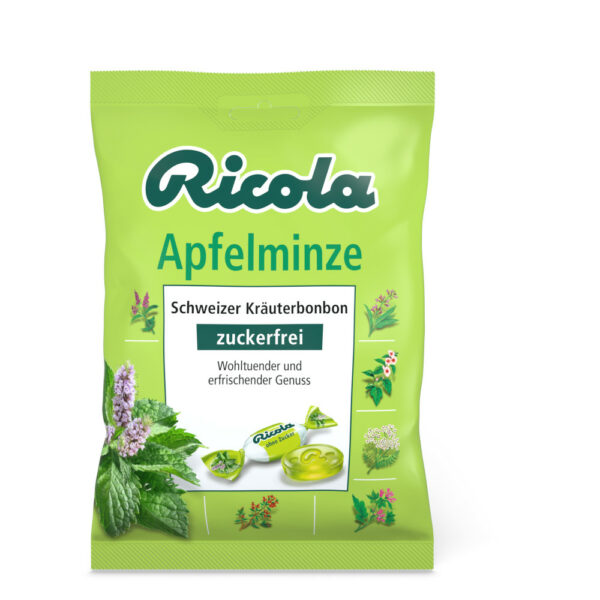 RICOLA ohne Zucker Beutel Apfelminze Bonbons