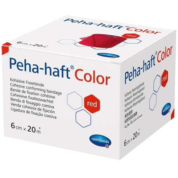 PEHA-HAFT Color Fixierbinde latexfrei 6 cmx20 m rot