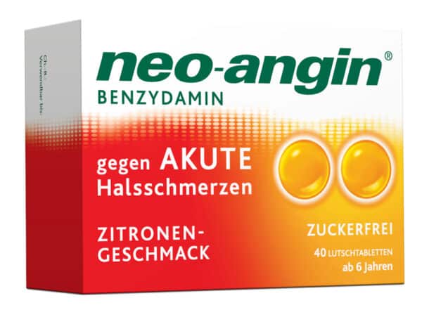 neo-angin BENZYDAMIN gegen AKUTE Halsschmerzen Zitrone