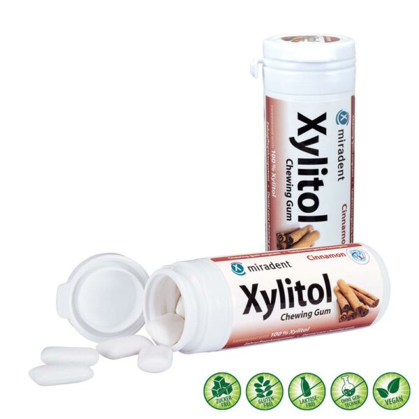 MIRADENT Zahnpflegekaugummi Xylitol Zimt