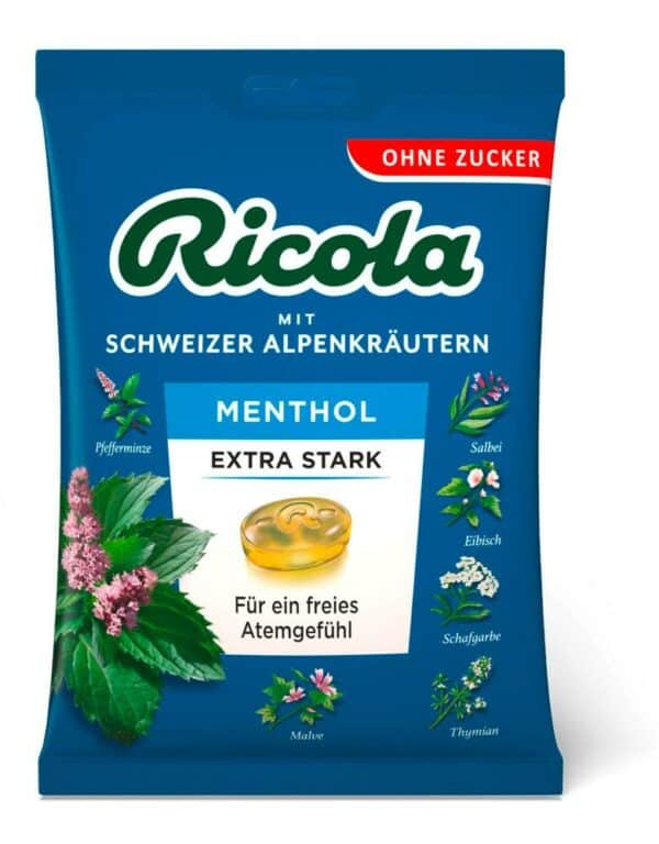 Ricola MENTHOL OHNE ZUCKER EXTRA STARK