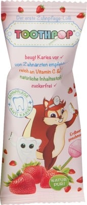 TOOTHPOP Zahnpflege-Lolli Erdbeergeschmack