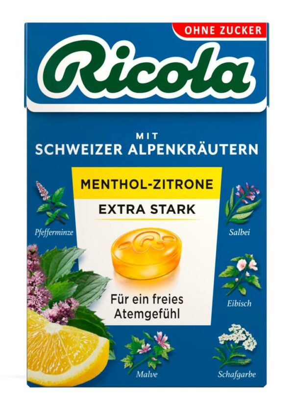 Ricola OHNE ZUCKER MENTHOL-ZITRONE EXTRA STARK